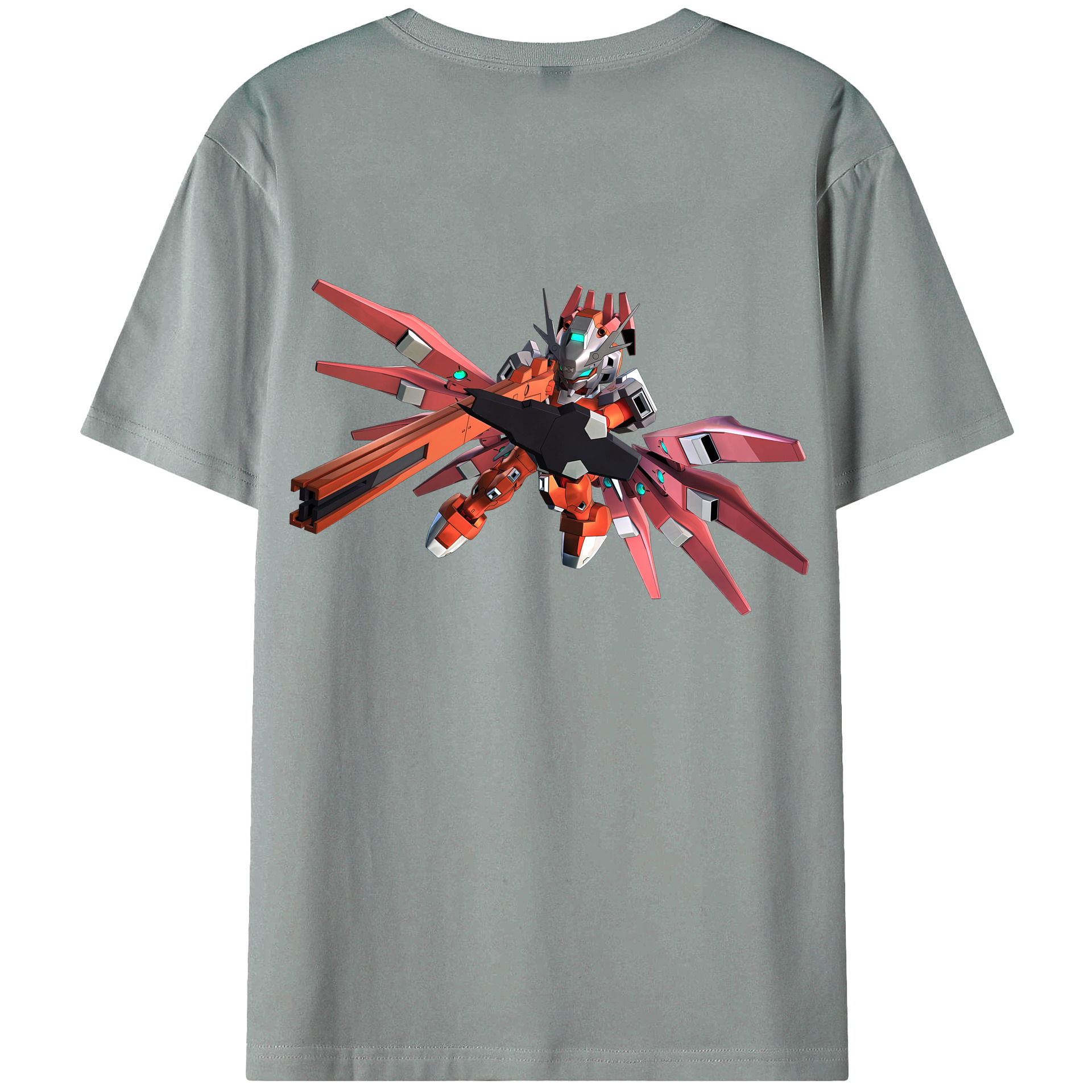 （画像用） 機動戦士ガンダム Mobile Suit Gundam 綿100％ メンズ半袖Tシャツ（バックプリント） 通気性